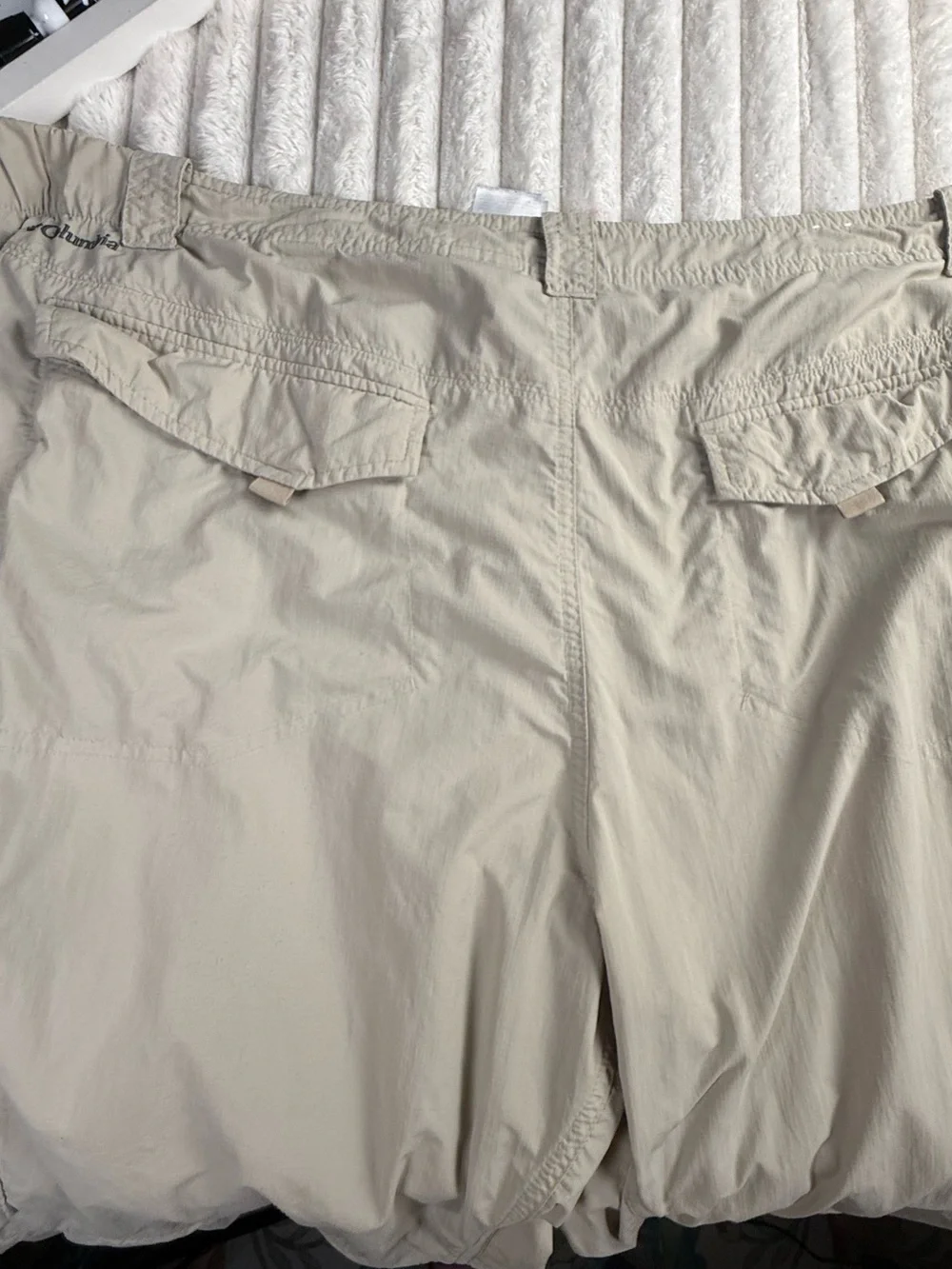 Columbia Men's Khaki Convertible Cargo Pants Omni-Shade Size 46x34